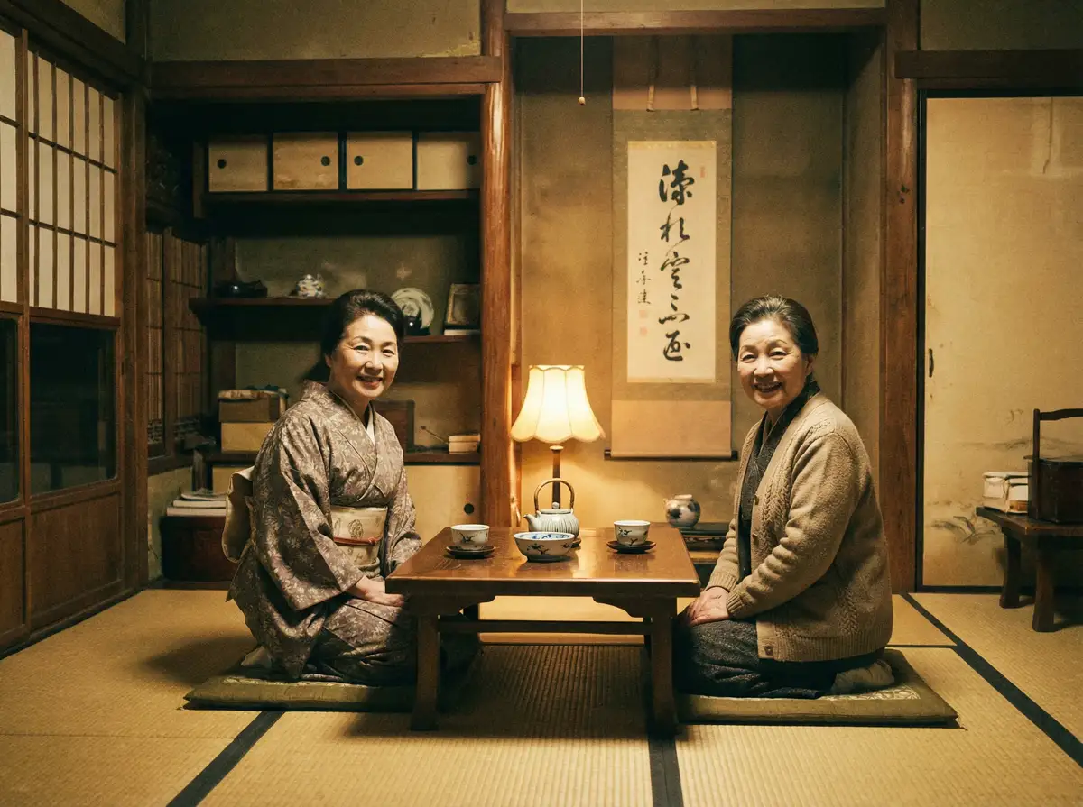 两位优雅的 【成人动漫】在线播放|高清资源-成人动漫官方平台 在日式茶室中品茶交谈